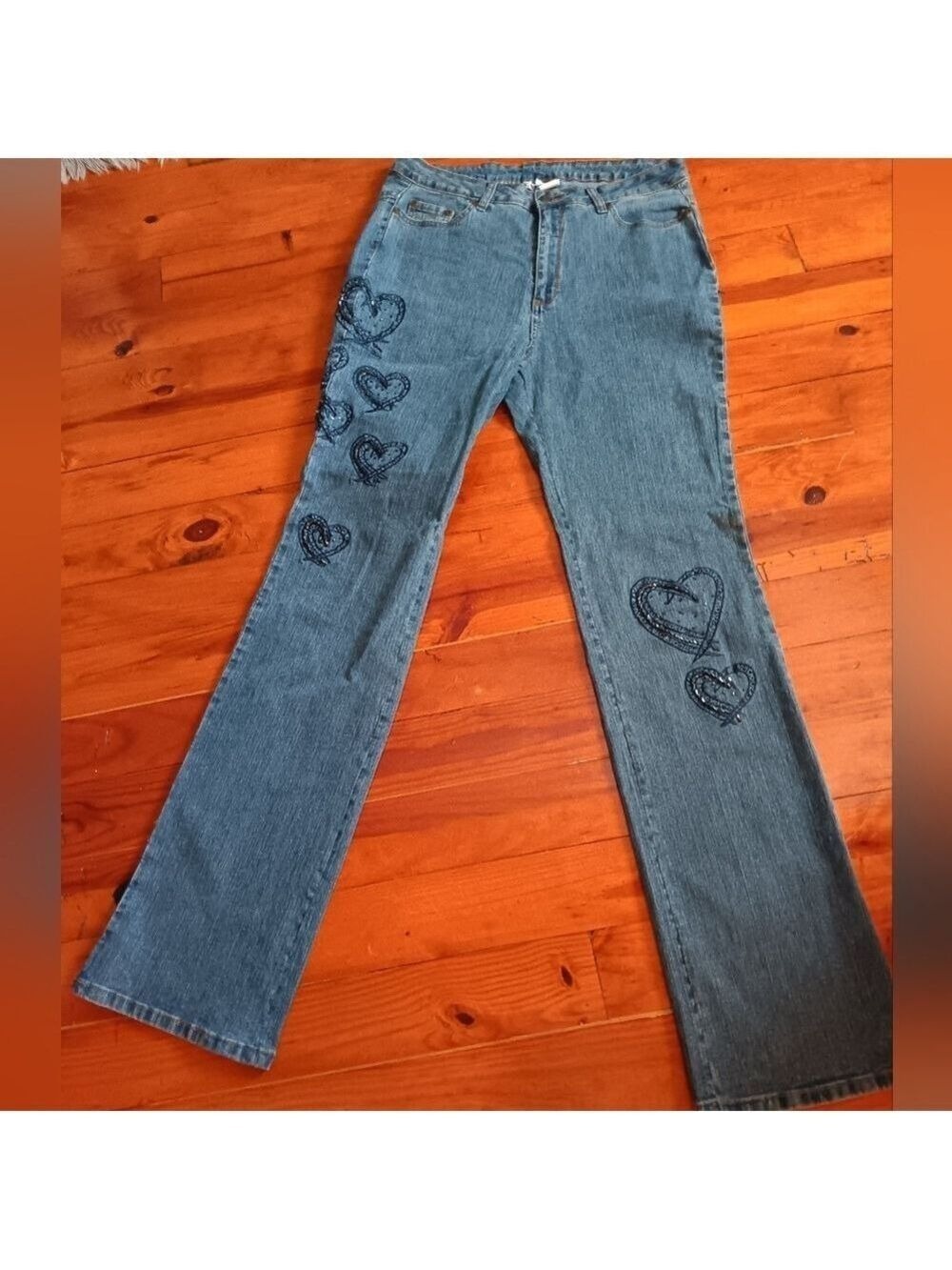 Denim 24/7 Embellished Heart Jeans Size 12 Tall